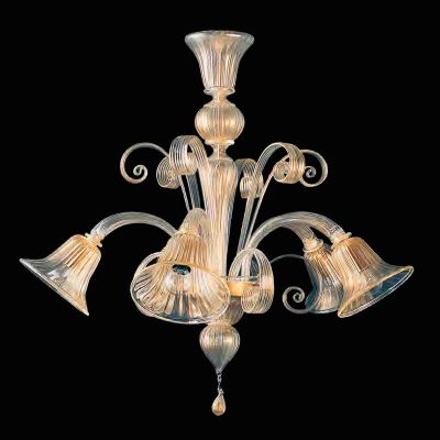 Bramante – Kronleuchter aus Goldfarbene Muranoglas mit 5 Lichtern