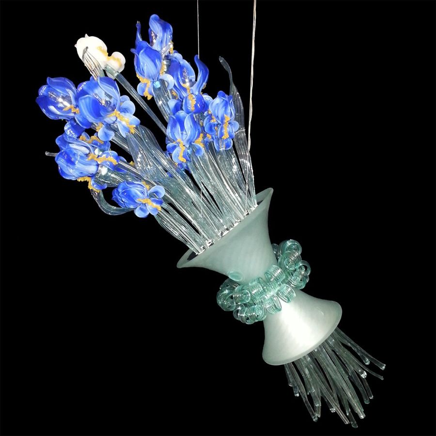 Iris Van Gogh Bouquet - Lámpara de cristal de Murano