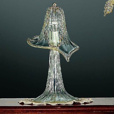 Aqua -Pequeña lámpara de mesa 1 luz en cristal de Murano transparente/oro