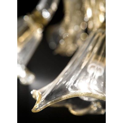 Aqua - Detalle de cristal de Murano transparente/oro