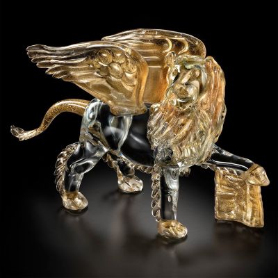 Hojas ópalo - Araña de cristal de Murano Contemporáneas