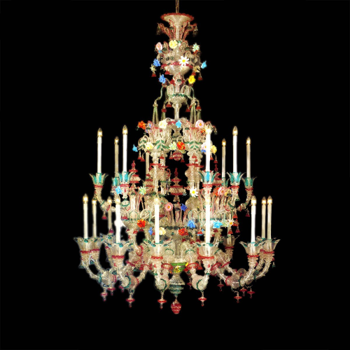 Iris multicolor 18 - Plaffonier en verre de Murano