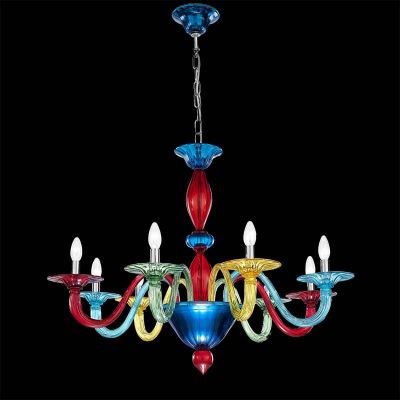 Carnevale - Araña multicolor de cristal de Murano con 8 luces.