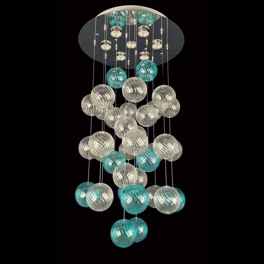 Bolle azzurre -  Lámpara de cristal de Murano