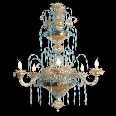 Ca' Loredan - Lámpara de cristal de Murano con 6 luces