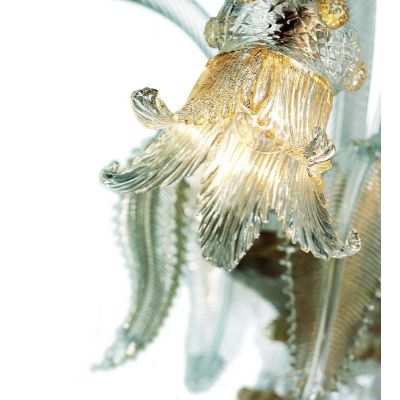 Canal grande - Detalle de cristal de Murano transparente/oro