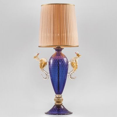 Dragoni - Lampada da tavolo in vetro di Murano - blu/oro
