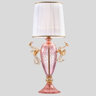 Dragoni - Lampada da tavolo in vetro di Murano - rosa/oro