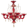 Casanova - Lampadario di Murano 6 luci Opale Rosa