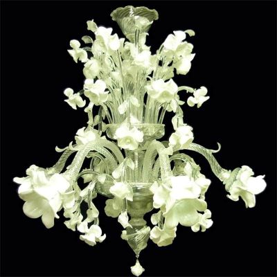 Jardín de rosas plata - Lámpara en cristal de Murano