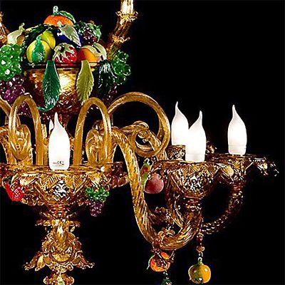Cesta de frutas - Lámpara de cristal de Murano