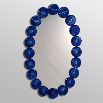 Oceano Blu - Specchio ovale veneziano