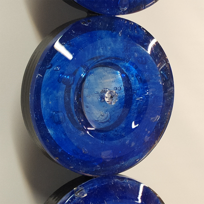 Oceano Blu - Espejo veneciano ovalado de cristal de Murano azul. detalle