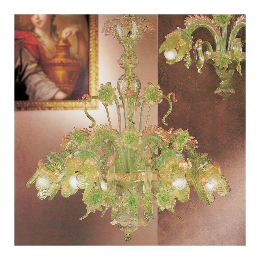 Caterina - Araña de cristal de Murano con 6 luces.