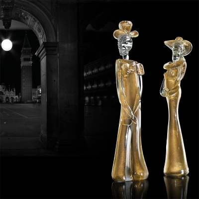 Dama e Cavaliere - escultura de cristal de murano