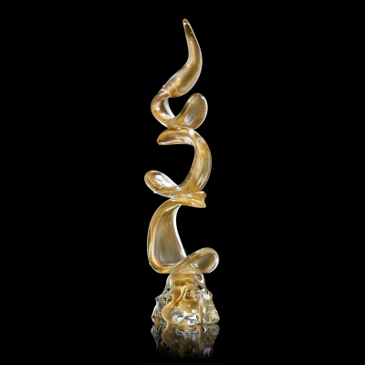 Lingua di Suocera - Murano glass sculpture - Gold