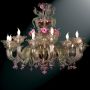 Elisir - Murano glass chandelier 6 lights Crystal Gold