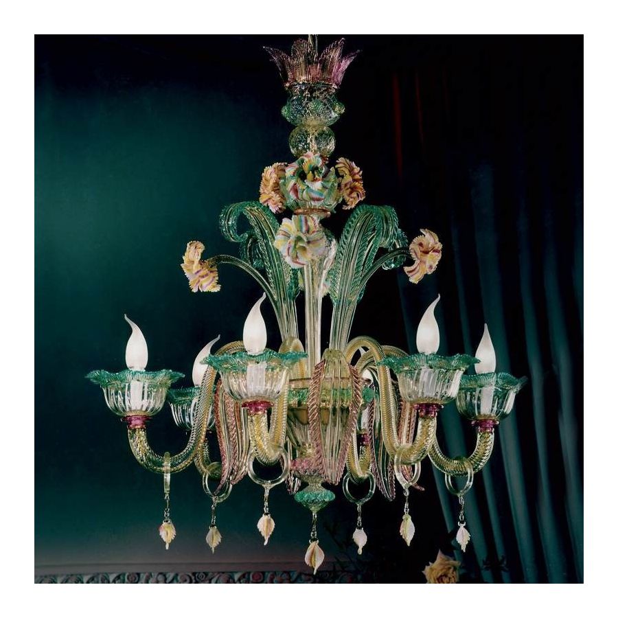 Doria - Araña de cristal de Murano con 6 luces