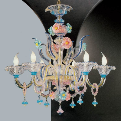Gritti - Lampadario in vetro di Murano 18 luci trasp. oro