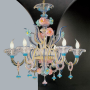 Gritti - Lampadario in vetro di Murano 18 luci trasp. oro