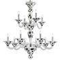 Arlecchino - Murano chandelier 12 lights White Black Spots