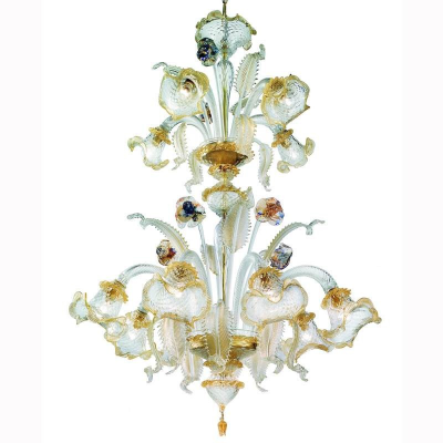 Scalzi - Lampadario di Murano 6 luci trasp. oro
