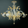 Gondola - Lampadario di Murano 6 luci trasp. Oro