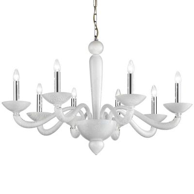 Arlecchino 8-light chandelier Silver white