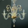 Malamocco - Murano chandelier 6 lights Aquamarine
