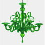 Malamocco - Lampadario di Murano 6 luci Trasp.