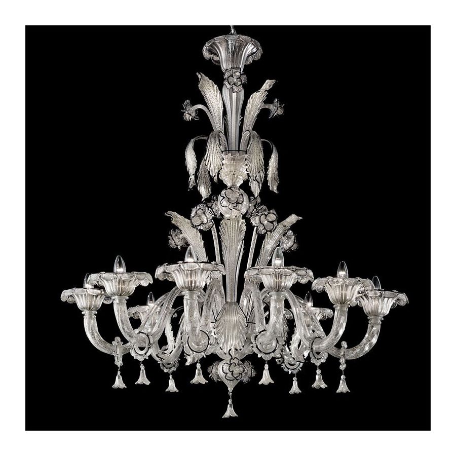 Silver Moon - Murano glass chandelier