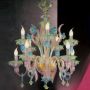 Giudecca - Murano chandelier 6 lights Crystal Gold Polychrome