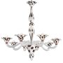 Arlecchino - Murano chandelier 8 lights White-silver Red Spots
