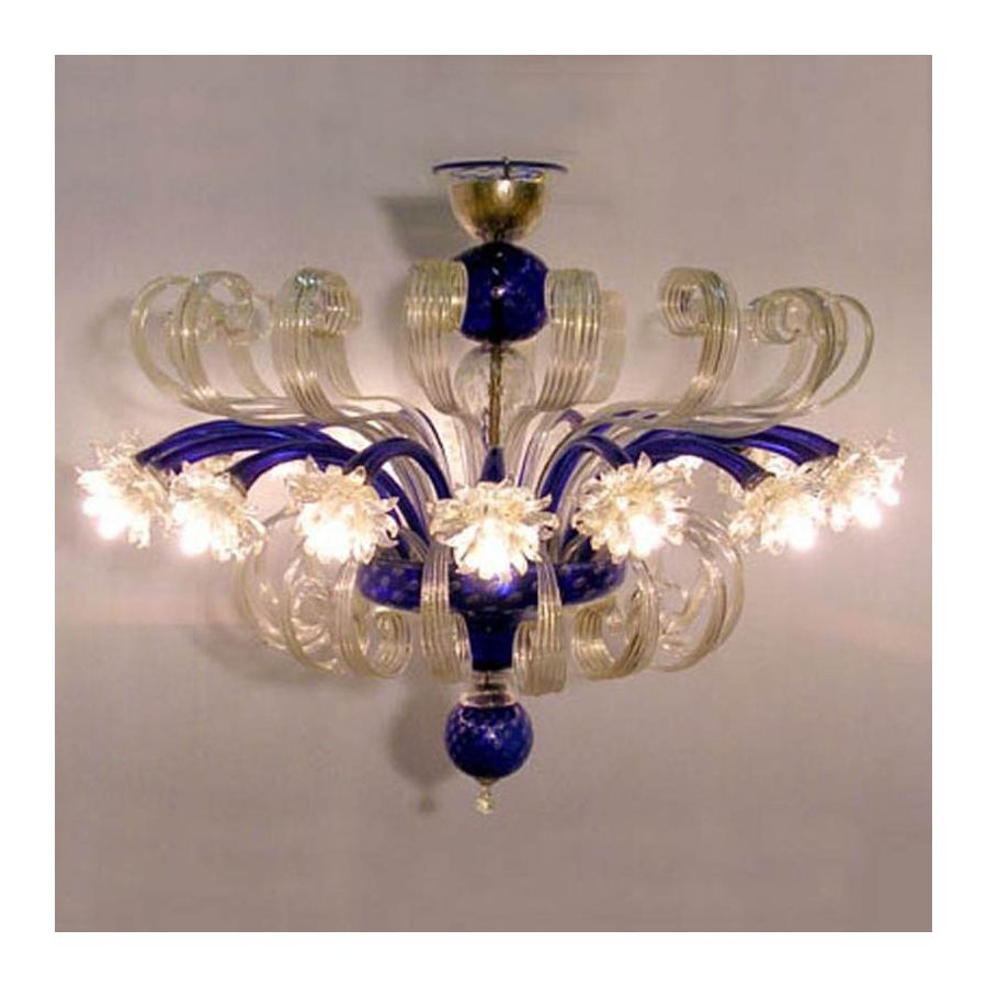 Golden daisies - Murano glass chandelier
