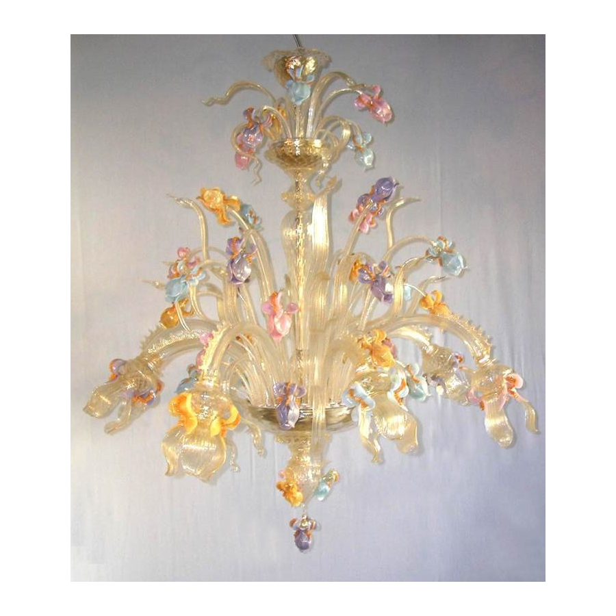 Iris d'or - Lustre en verre de Murano Iris d'or - Lustre en verre de Murano