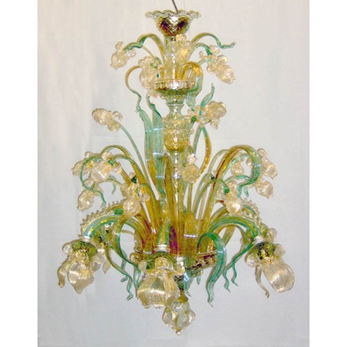 Iris d'or - Lustre en verre de Murano