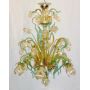 Iris Gold - Murano-Glas Kronleuchter Blumen