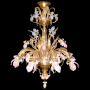 Iris multicolor - Murano glass chandelier Flowers
