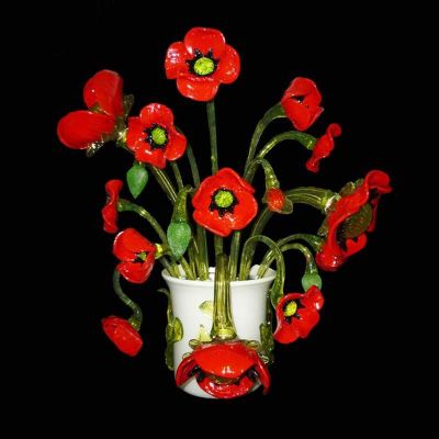 Poppies - Murano glass chandelier Flowers