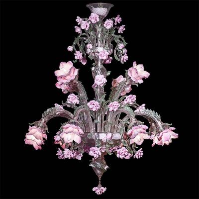 Amapolas - Lámpara de cristal de Murano Flores