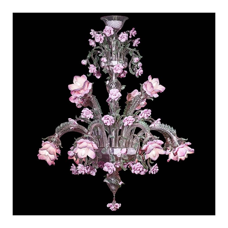 Garden of pink roses - Murano glass chand