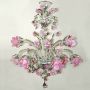 Garden of pink roses - Murano glass chandelier Flowers