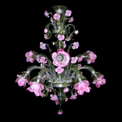 Garden of pink roses - Murano glass chand