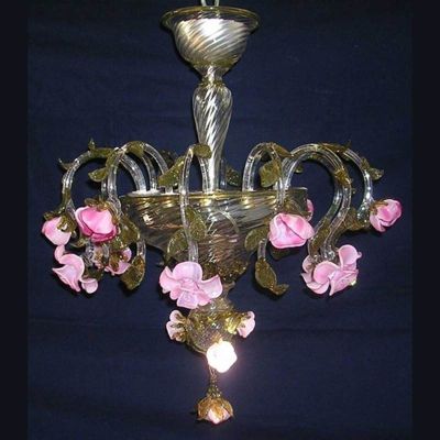 Capullos de rosa - Lámpara en cristal de Murano