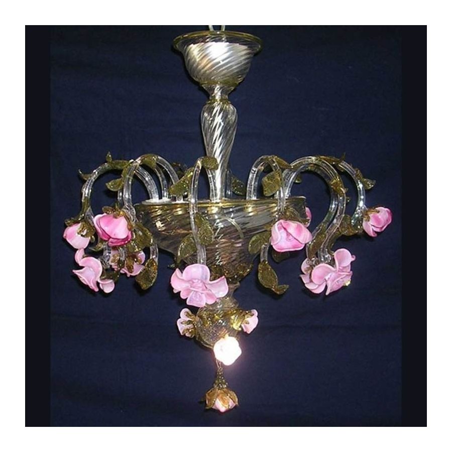 Capullos de rosa - Lámpara en cristal de Murano