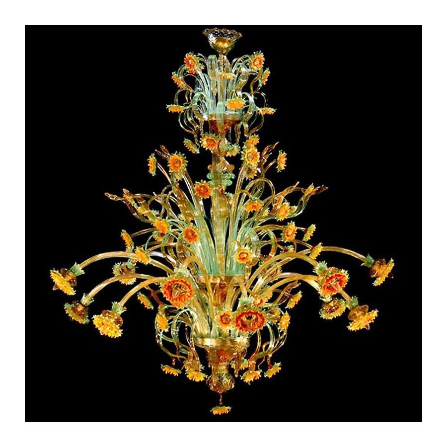 Sonnenblumen Dubai - Kronleuchter aus Murano-Glas