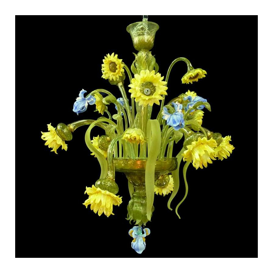 Tournesols 9 lumières - Lustre en verre de Murano Tournesols 9 lumières - Lustre en verre de Murano