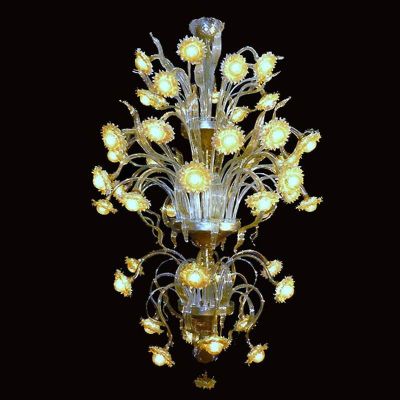 Girasoles Van Gogh 9 luces - Lámpara de cristal de Murano Flores