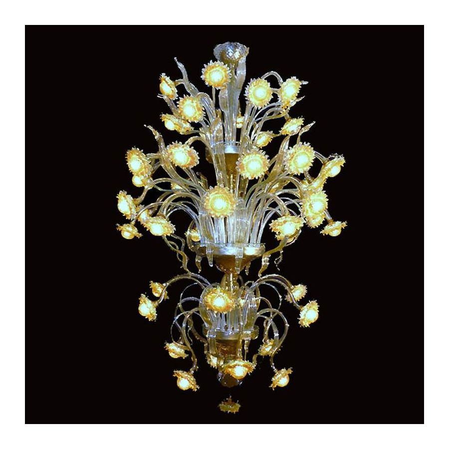 Girasoli luminosi - Lampadario in vetro di Murano