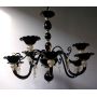 Perle nere - Lampadario di Murano 8 luci